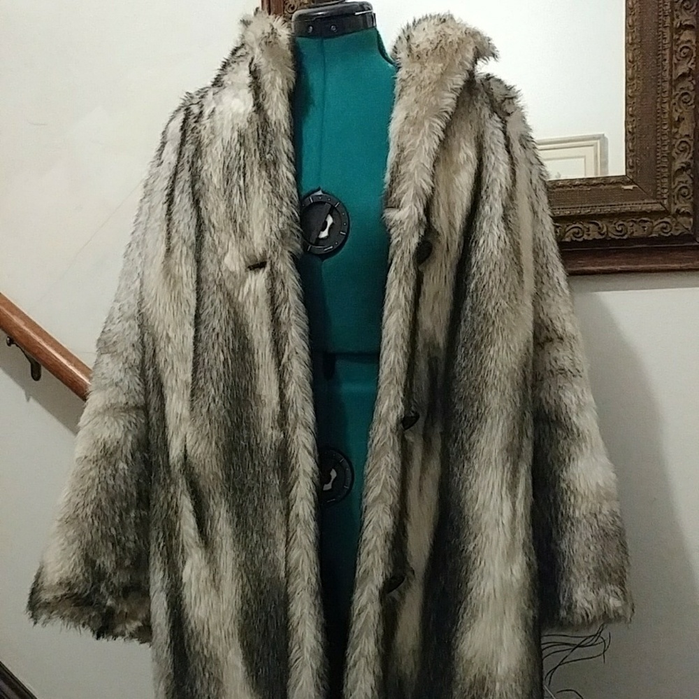 Tissavel of france faux fur mink coat